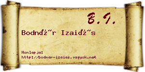 Bodnár Izaiás névjegykártya